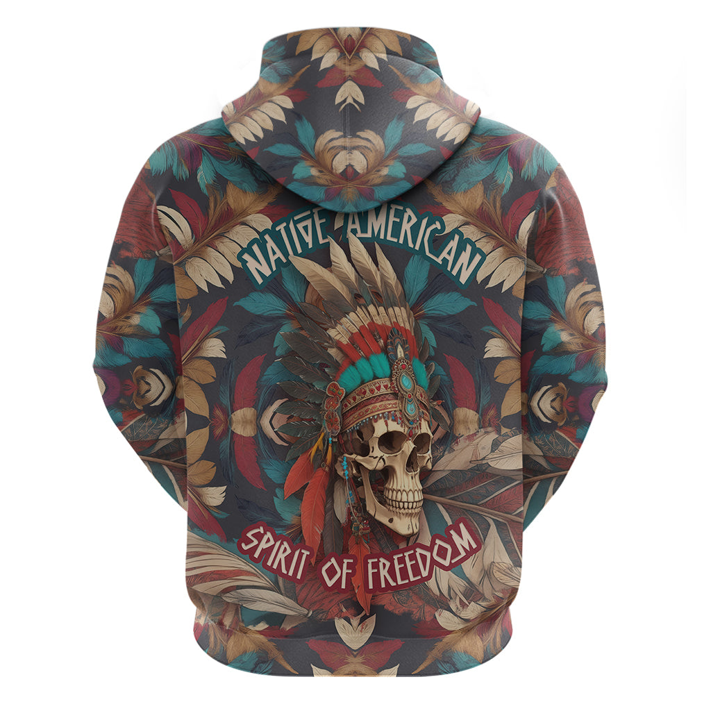 Native American Skull Hoodie Native Merican Spirit Of Freedom - Wonder Print Shop