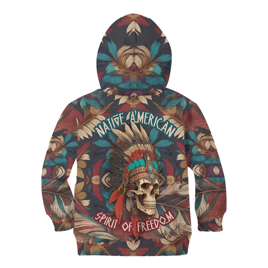 Native American Skull Kid Hoodie Native Merican Spirit Of Freedom - Wonder Print Shop