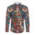 Native American Skull Long Sleeve Button Shirt Native Merican Spirit Of Freedom - Wonder Print Shop