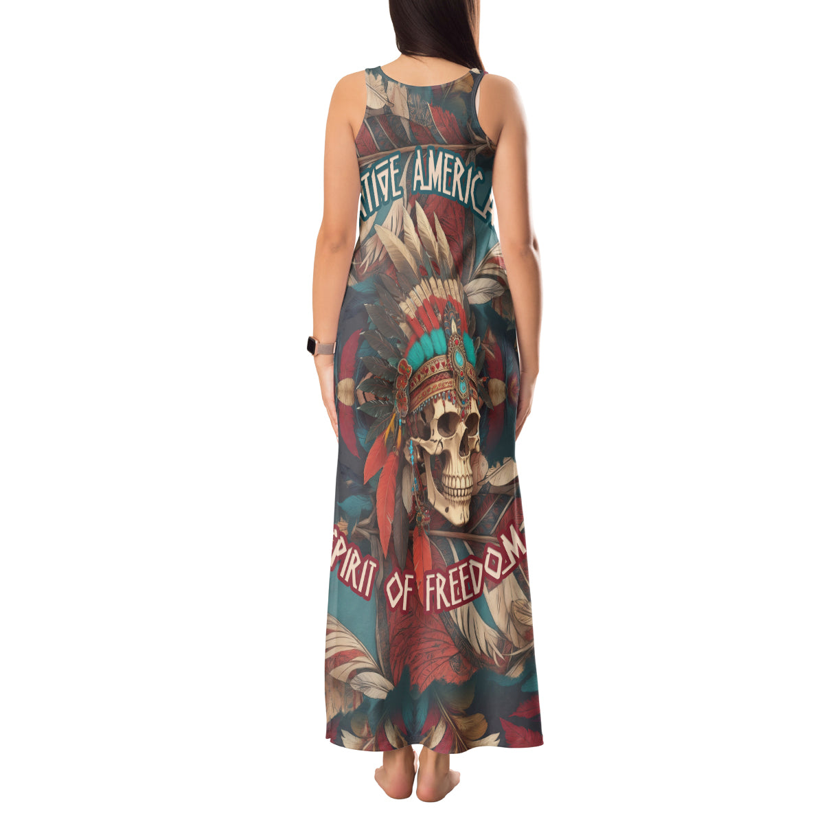 native-american-skull-tank-maxi-dress-native-merican-spirit-of-freedom