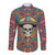 Mexico Skull Long Sleeve Button Shirt Let's Move To Mexico - Wonder Print Shop