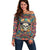 Mexico Skull Off Shoulder Sweater Let's Move To Mexico - Wonder Print Shop