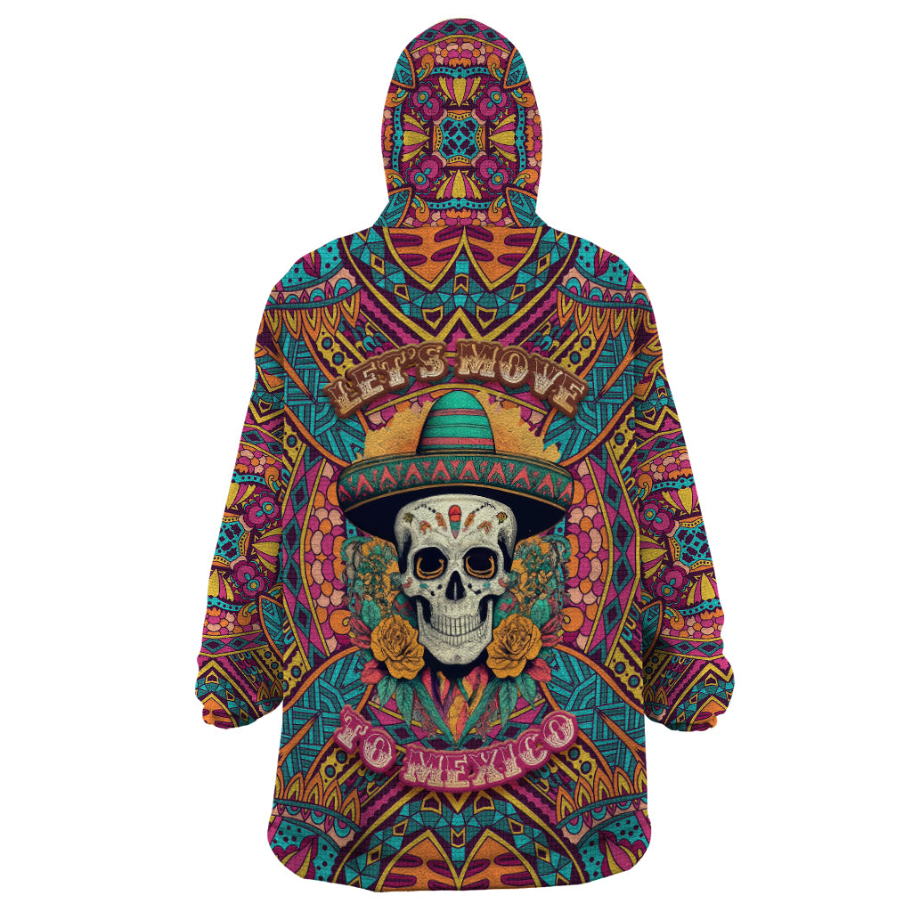 Mexico Skull Wearable Blanket Hoodie Let's Move To Mexico - Wonder Print Shop