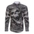 Black and White Metallica Skull Family Matching Long Sleeve Bodycon Dress and Hawaiian Shirt - Wonder Print Shop