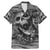 Black and White Metallica Skull Family Matching Mermaid Dress and Hawaiian Shirt - Wonder Print Shop