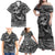 Black and White Metallica Skull Family Matching Off Shoulder Maxi Dress and Hawaiian Shirt - Wonder Print Shop