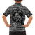 Black and White Metallica Skull Family Matching Puletasi Dress and Hawaiian Shirt - Wonder Print Shop