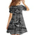 Black and White Metallica Skull Family Matching Puletasi Dress and Hawaiian Shirt - Wonder Print Shop