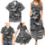 Black and White Metallica Skull Family Matching Summer Maxi Dress and Hawaiian Shirt - Wonder Print Shop