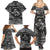 Black and White Metallica Skull Family Matching Summer Maxi Dress and Hawaiian Shirt - Wonder Print Shop