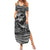 Black and White Metallica Skull Family Matching Summer Maxi Dress and Hawaiian Shirt - Wonder Print Shop