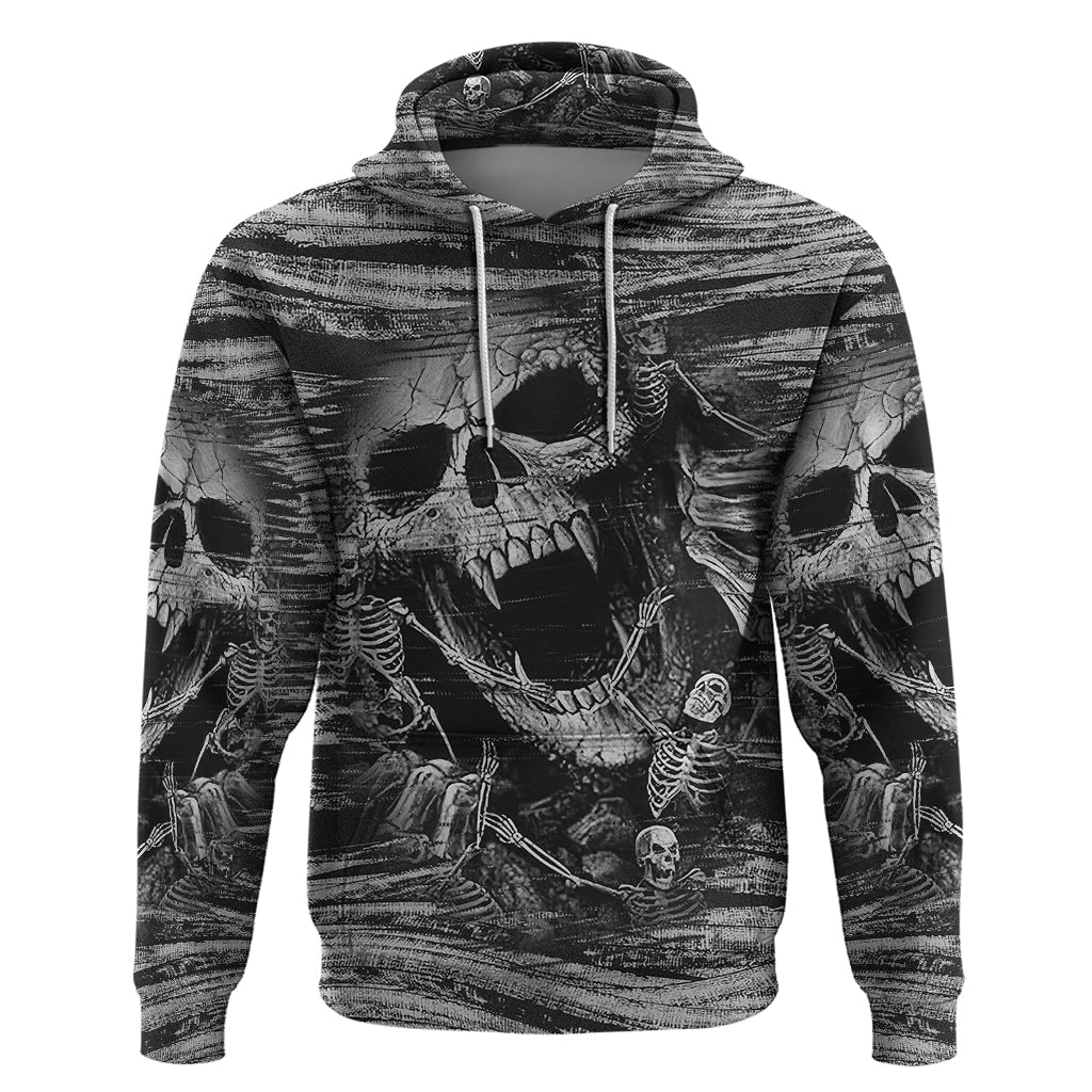 Black and White Metallica Skull Hoodie - Wonder Print Shop