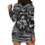 Black and White Metallica Skull Hoodie Dress - Wonder Print Shop