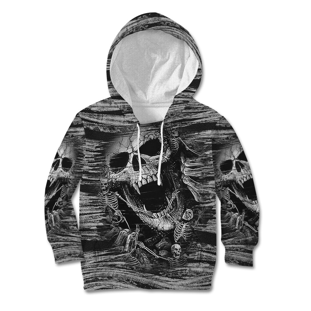 Black and White Metallica Skull Kid Hoodie - Wonder Print Shop