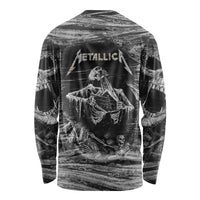Metallica long sleeve shirt, black/white back skeleton with METALLICA logo