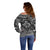 Black and White Metallica Skull Off Shoulder Sweater - Wonder Print Shop