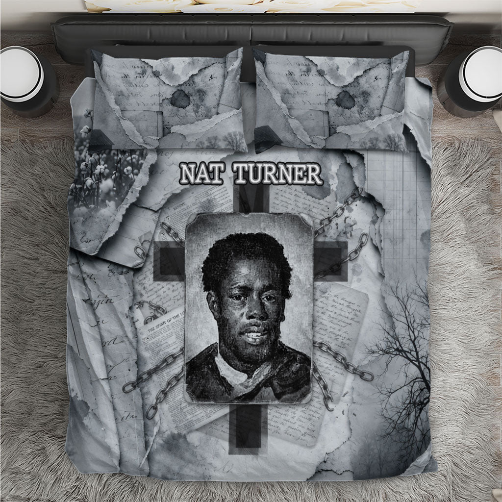 Nat Turner Bedding Set Black History Rebellion - Vintage Newspaper
