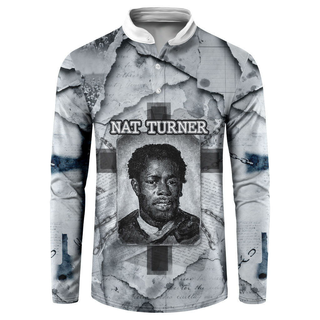 Nat Turner Button Sweatshirt Black History Rebellion - Vintage Newspaper