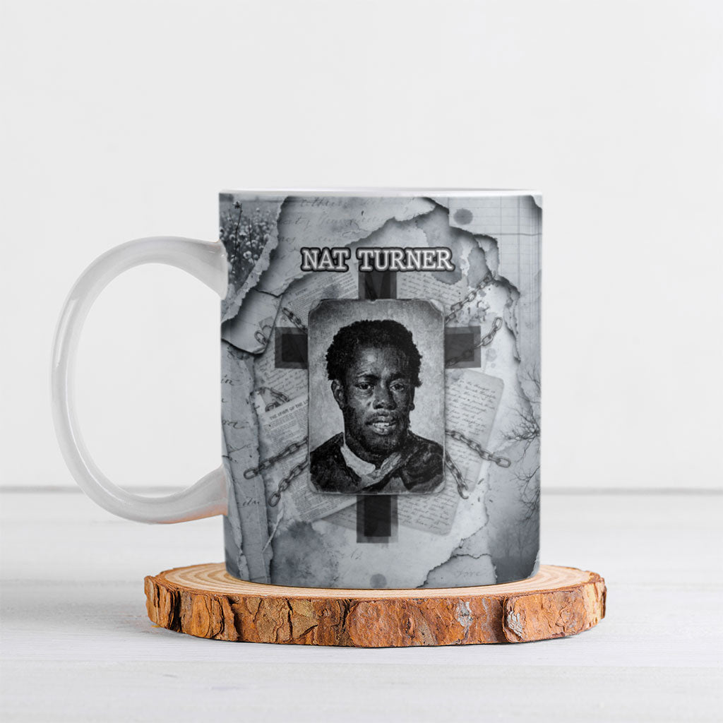 Nat Turner Ceramic Mug Black History Rebellion - Vintage Newspaper