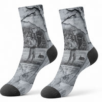 Nat Turner Crew Socks Black History Rebellion - Vintage Newspaper