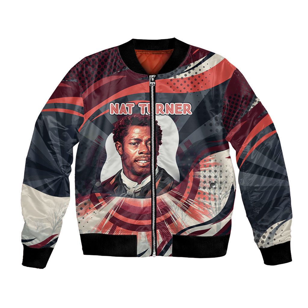 Nat Turner Black History Bomber Jacket Retro Pop Art Swirl Sunburst Portrait Freedom