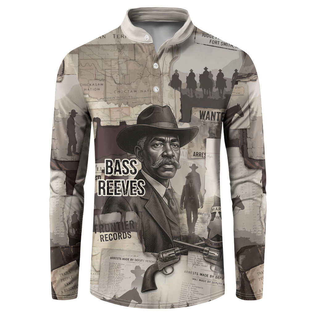 Bass Reeves Black Cowboy Lawman Button Sweatshirt Vintage Newspaper Collage Old West Legend Sketch