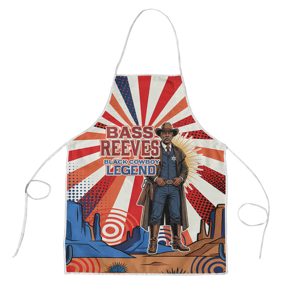 Bass Reeves Black Cowboy Legend Apron Retro Comic Pop Art Sunburst Western US Marshal Badge