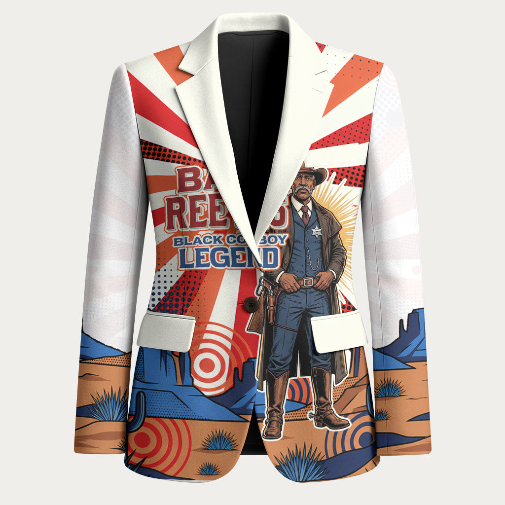 Bass Reeves Black Cowboy Legend Blazer Retro Comic Pop Art Sunburst Western US Marshal Badge
