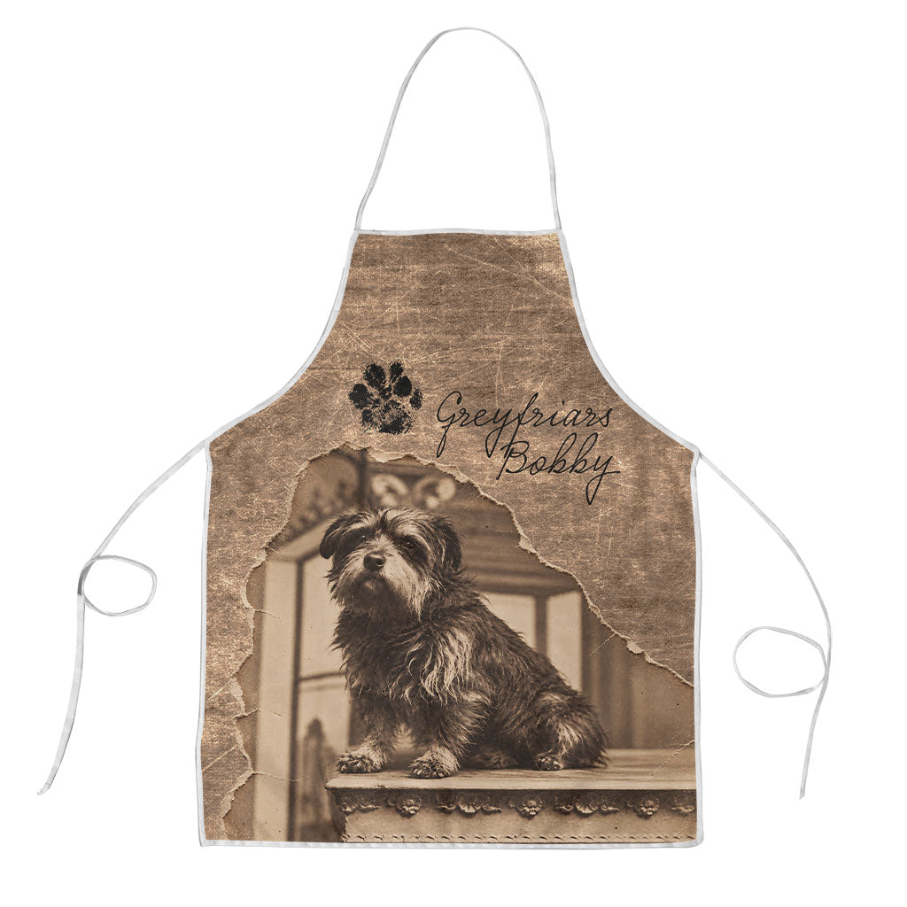 Greyfriars Bobby Scotland Apron Vintage Loyal Dog Legend Heritage Skye Terrier Art