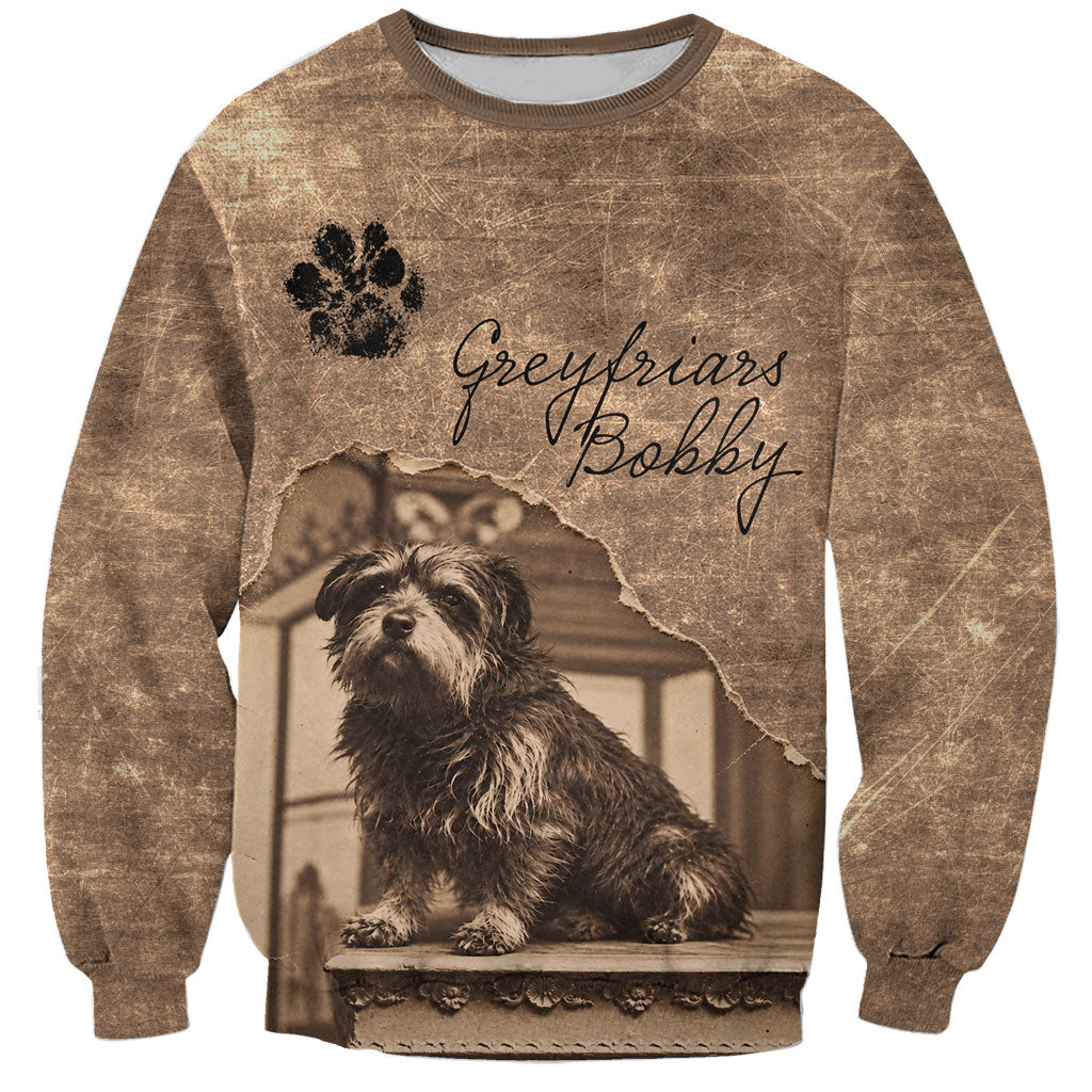 Greyfriars Bobby Scotland Sweatshirt Vintage Loyal Dog Legend Heritage Skye Terrier Art