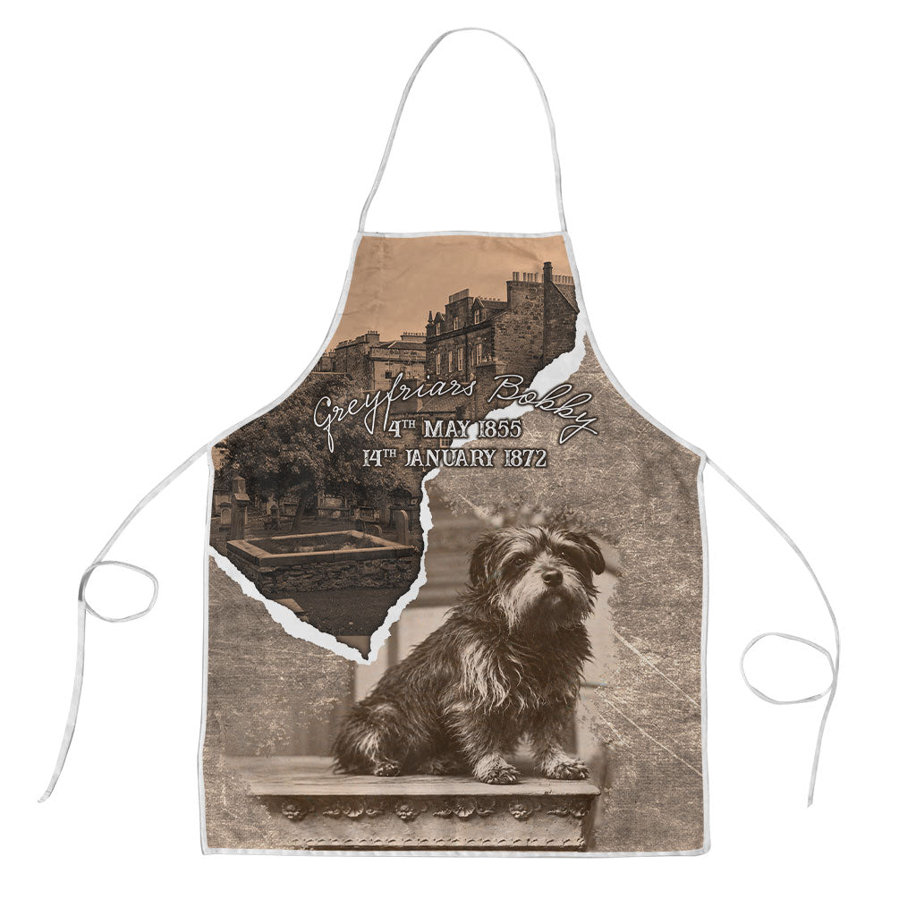 Greyfriars Bobby Scotland Apron Vintage Loyal Dog Legend Memorial Skye Terrier