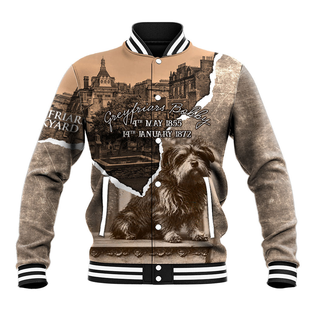 Greyfriars Bobby Scotland Baseball Jacket Vintage Loyal Dog Legend Memorial Skye Terrier