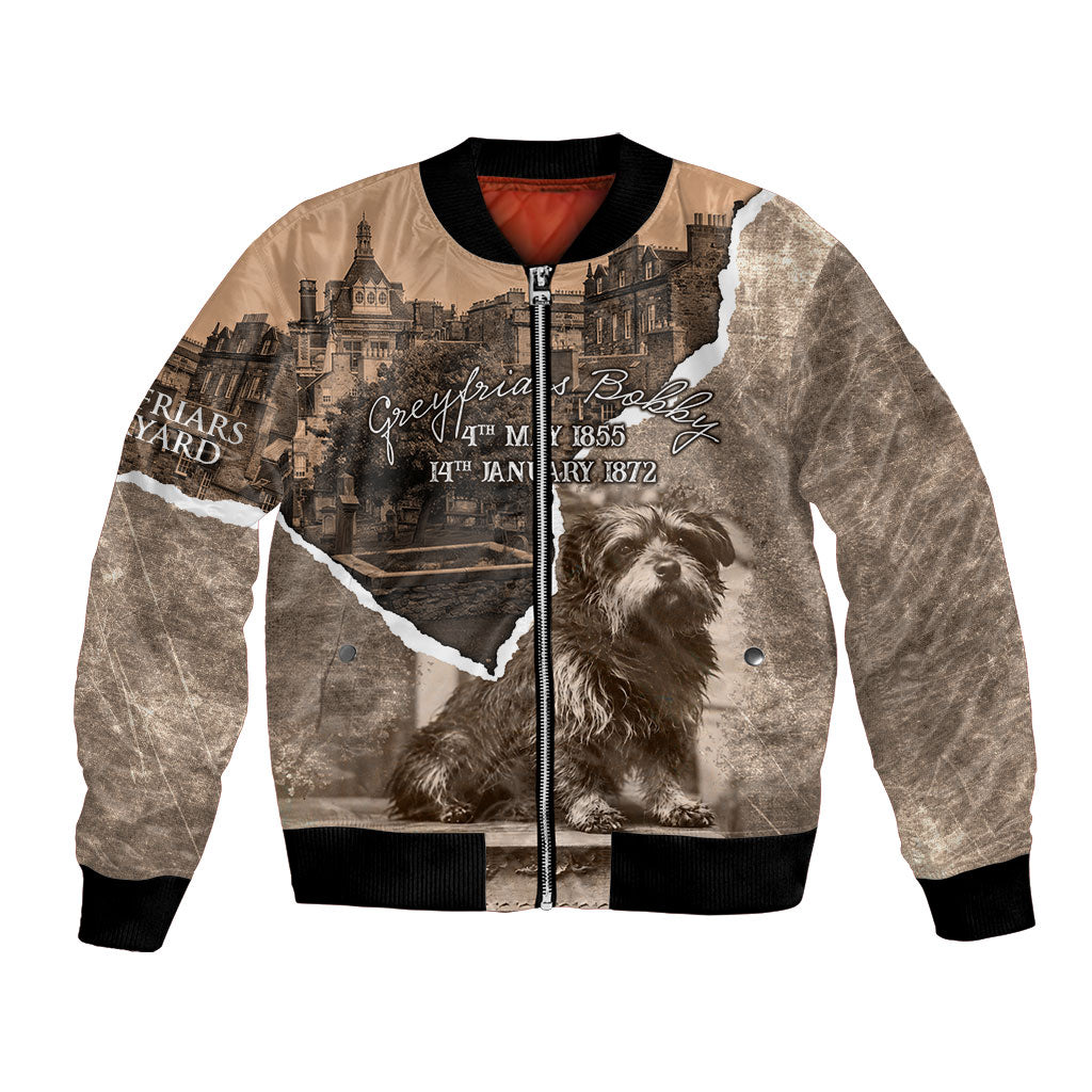 Greyfriars Bobby Scotland Bomber Jacket Vintage Loyal Dog Legend Memorial Skye Terrier