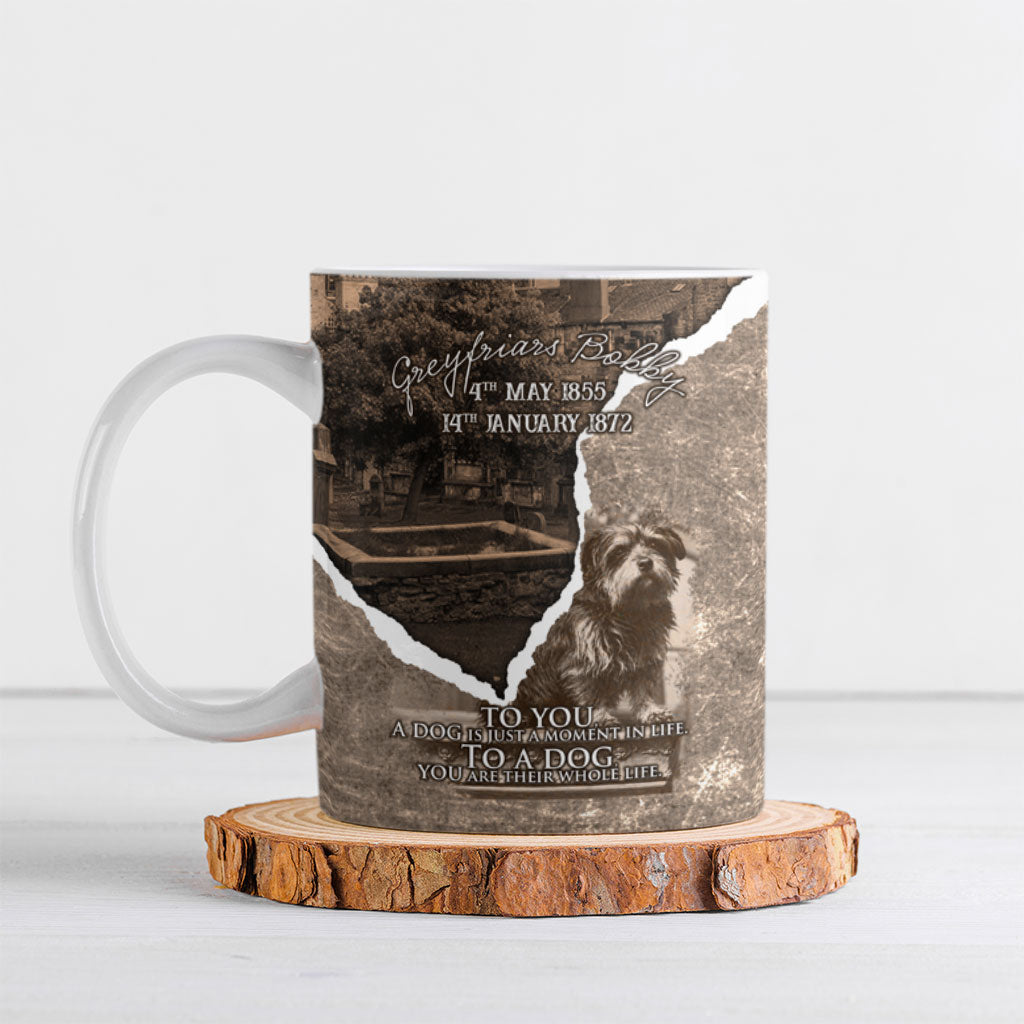 Greyfriars Bobby Scotland Ceramic Mug Vintage Loyal Dog Legend Memorial Skye Terrier