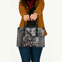 Native American Chief Eagle And Wolf Leather Bag Tribal Pattern Dreamcatcher Wilderness Art