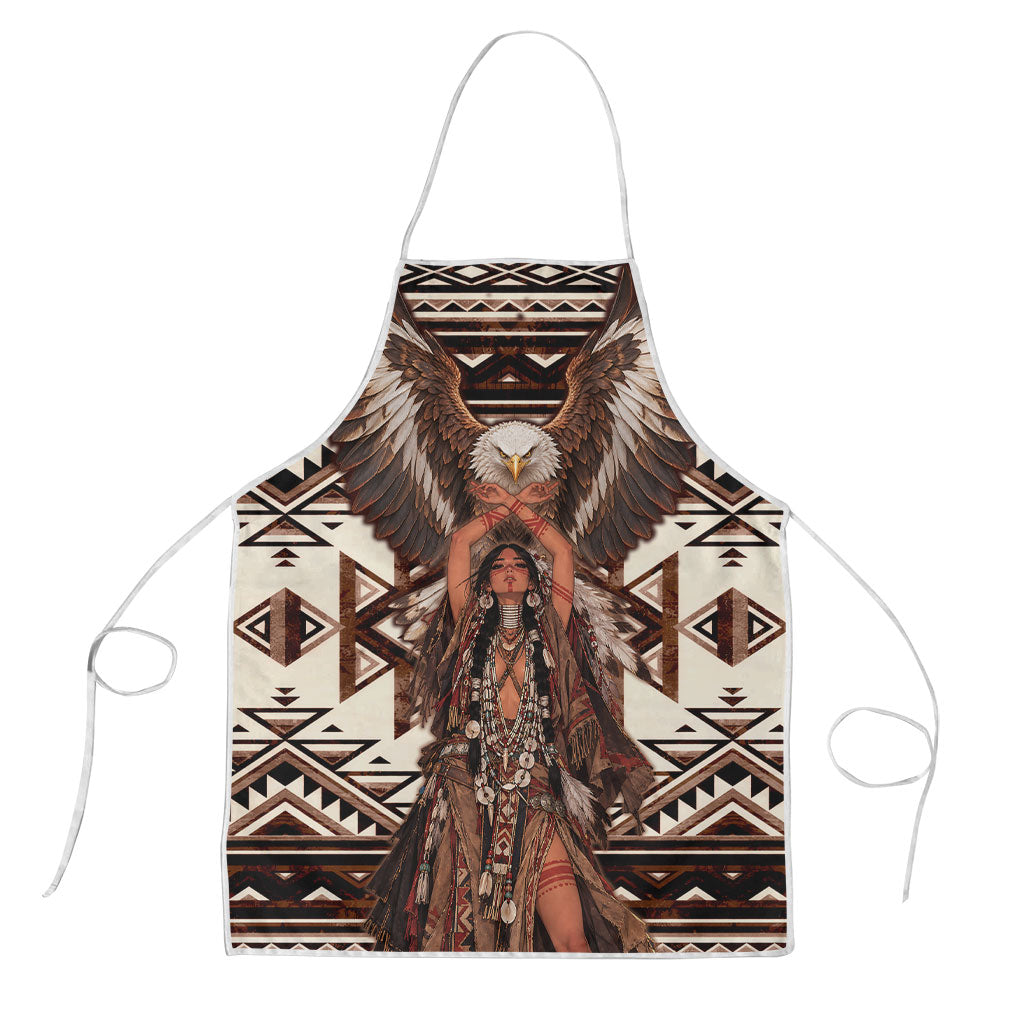Native American Eagle Apron Indigenous Woman Tribal Geometric Pattern Art