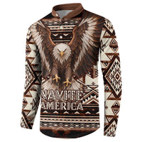 Native American Eagle Button Sweatshirt Indigenous Woman Tribal Geometric Pattern Art