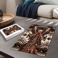 Native American Eagle Puzzle Indigenous Woman Tribal Geometric Pattern Art