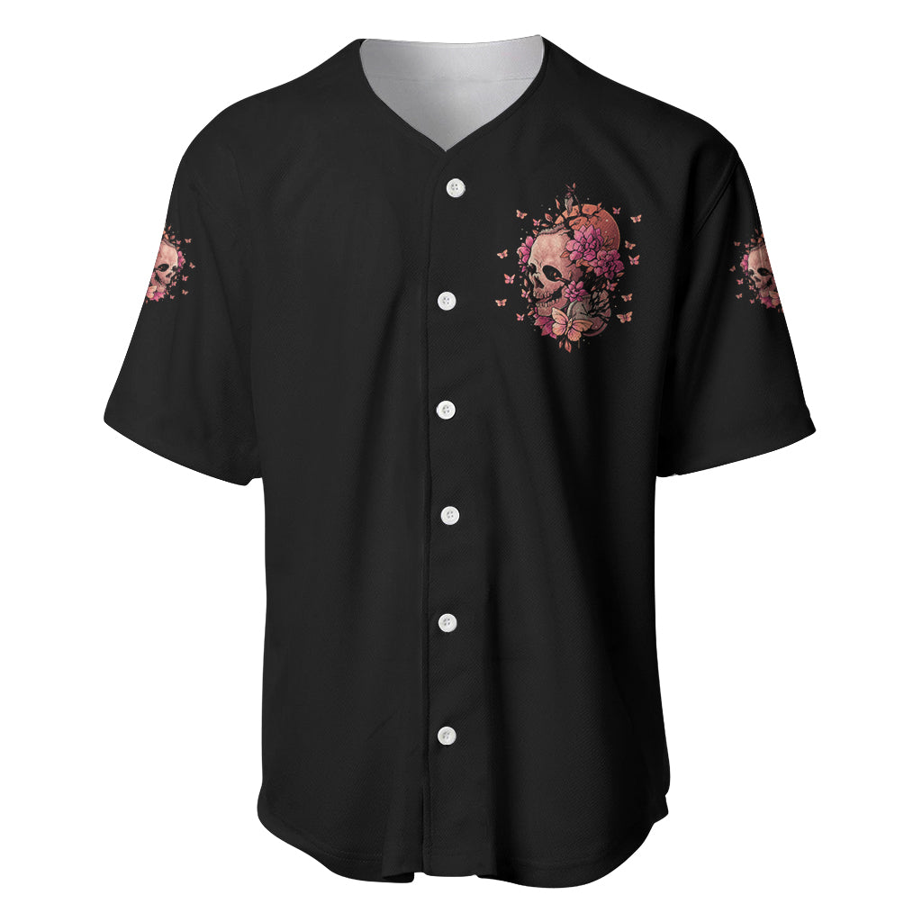 I Am A Sweet Girl Flower Skull Baseball Jersey - Wonder Print Shop