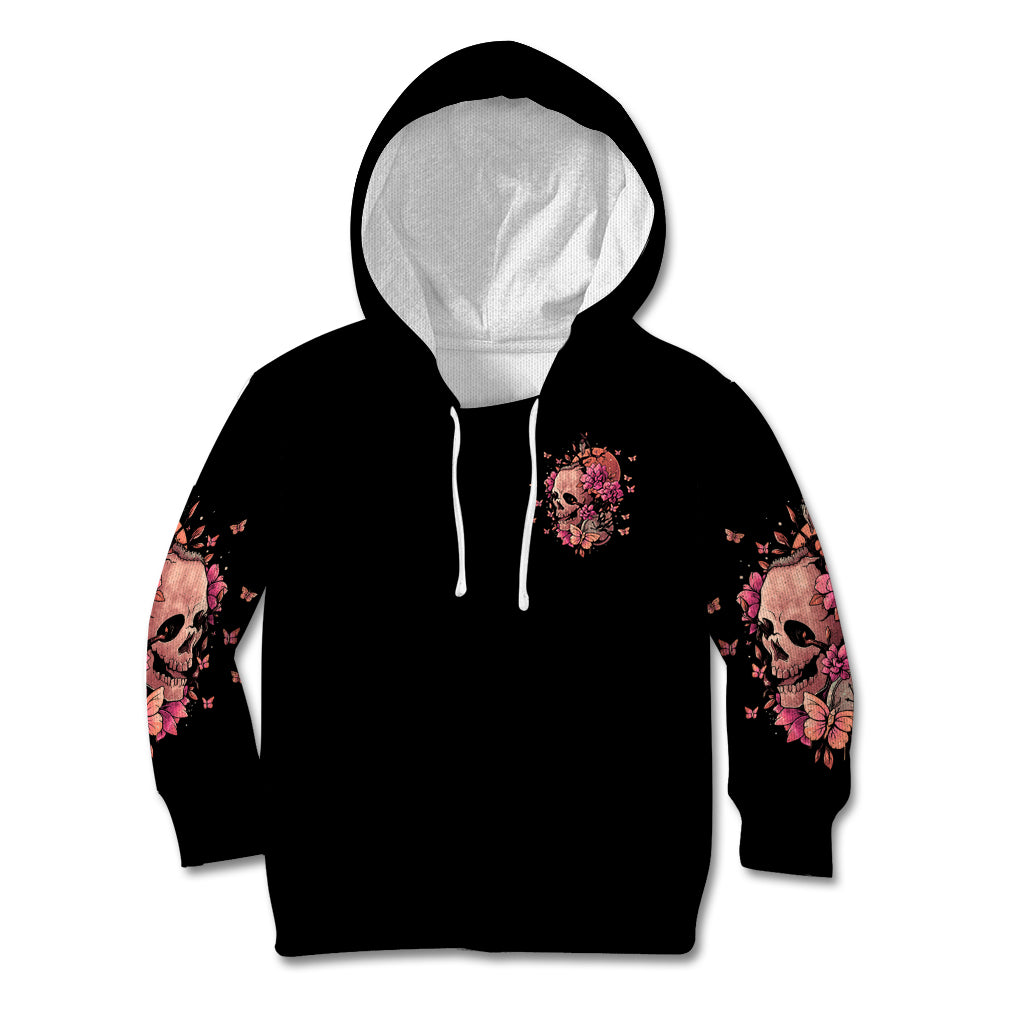 I Am A Sweet Girl Flower Skull Kid Hoodie - Wonder Print Shop