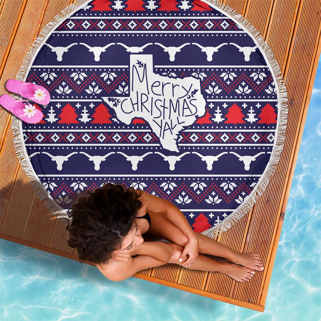 Merry Christmas Y'all Beach Blanket Xmas Holiday Patterns - Wonder Print Shop