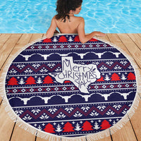 Merry Christmas Y'all Beach Blanket Xmas Holiday Patterns - Wonder Print Shop