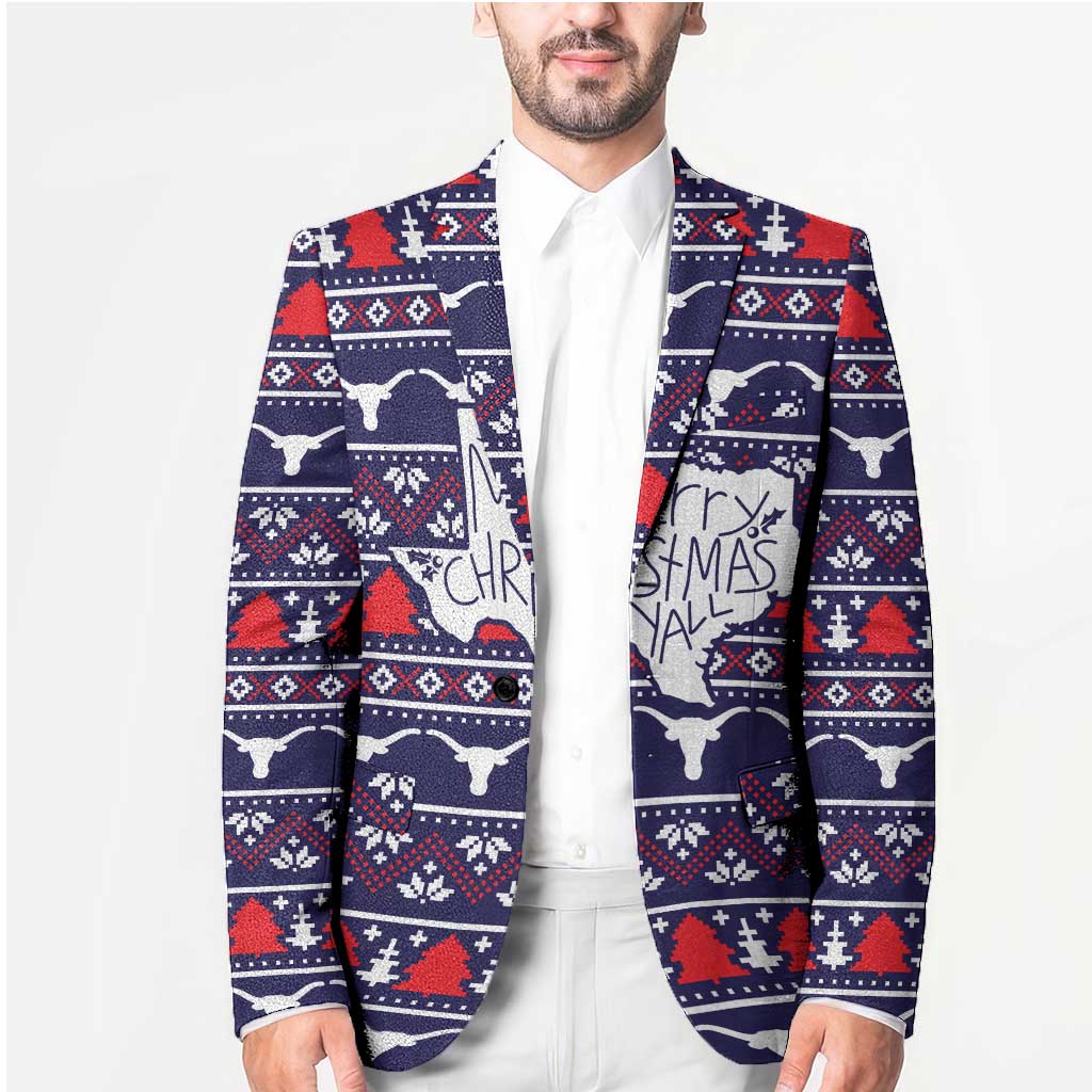 Merry Christmas Y'all Blazer Xmas Holiday Patterns - Wonder Print Shop