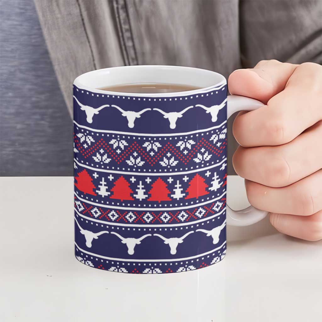 Merry Christmas Y'all Ceramic Mug Xmas Holiday Patterns - Wonder Print Shop
