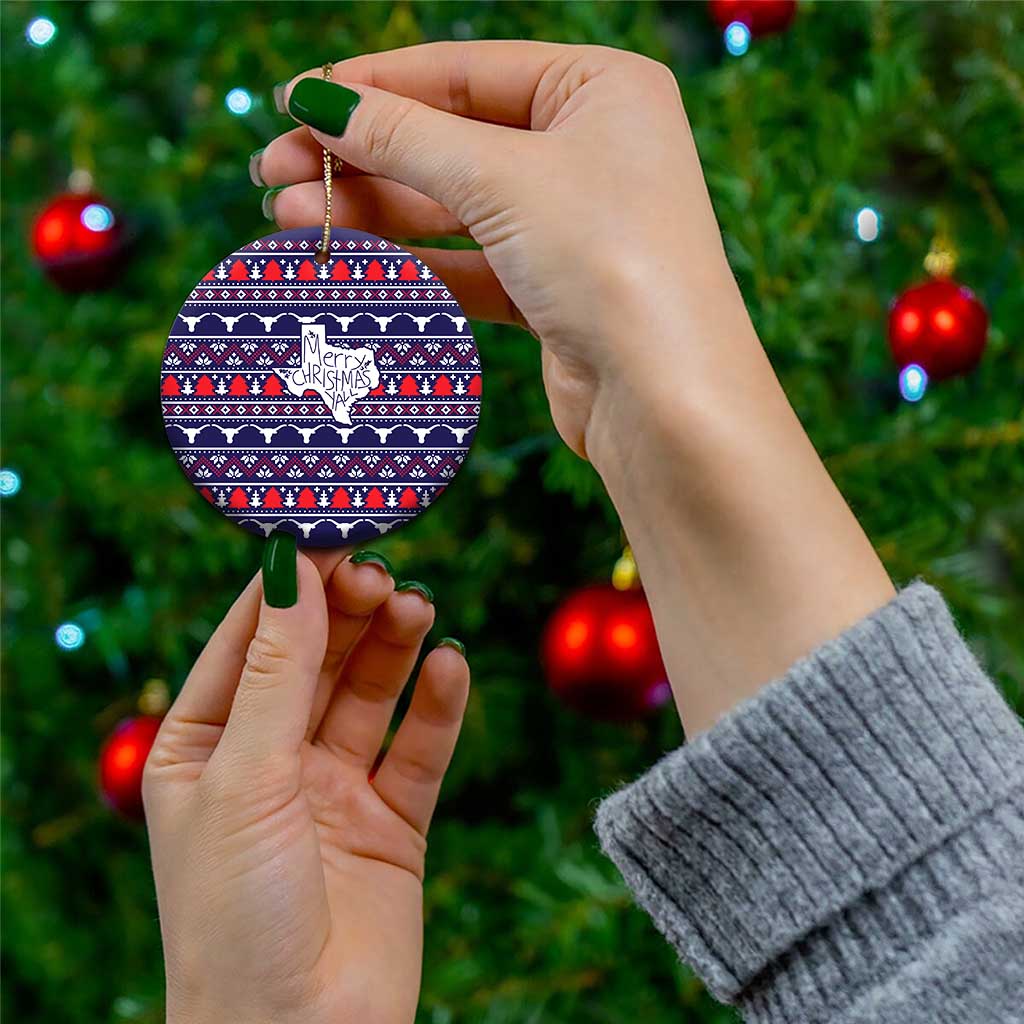 Merry Christmas Y'all Ceramic Ornament Xmas Holiday Patterns - Wonder Print Shop