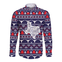 Merry Christmas Y'all Long Sleeve Button Shirt Xmas Holiday Patterns - Wonder Print Shop
