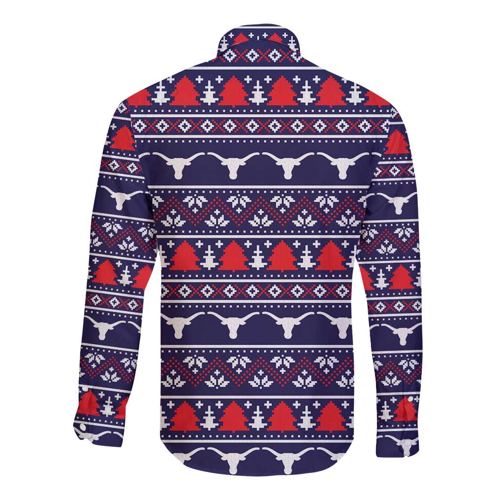 Merry Christmas Y'all Long Sleeve Button Shirt Xmas Holiday Patterns - Wonder Print Shop