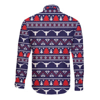 Merry Christmas Y'all Long Sleeve Button Shirt Xmas Holiday Patterns - Wonder Print Shop