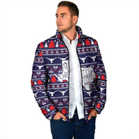 Merry Christmas Y'all Padded Jacket Xmas Holiday Patterns - Wonder Print Shop