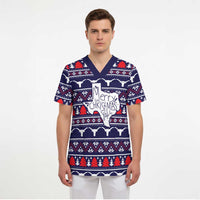 Merry Christmas Y'all Scrub Top Xmas Holiday Patterns - Wonder Print Shop